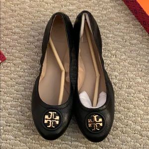 Tory Burch Allie Ballet Black Napa Leather